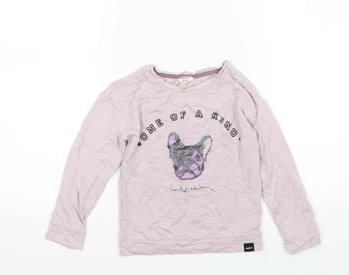 River Island Girls Pink  Jersey Pullover Sweatshirt Size 4-5 Years  - Pug