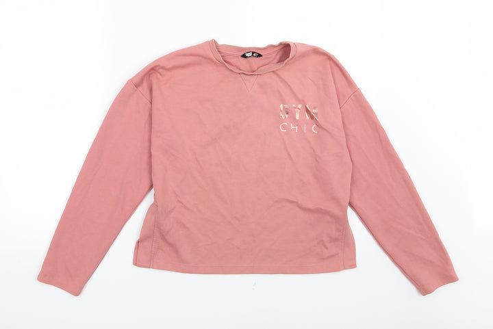 F&F Womens Pink  Jersey Pullover Sweatshirt Size S  - Gym Chic