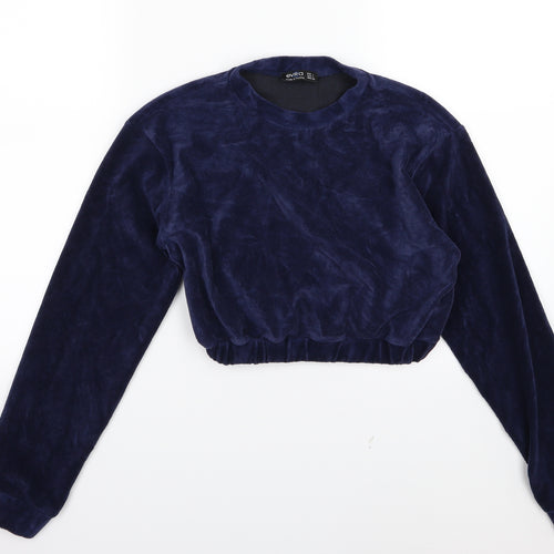 Evra Womens Blue  Corduroy Pullover Sweatshirt Size L