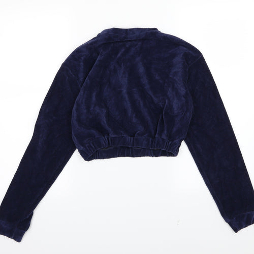 Evra Womens Blue  Corduroy Pullover Sweatshirt Size L