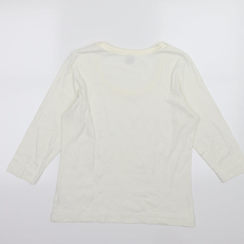 TU Womens Ivory  Jersey Basic T-Shirt Size 14