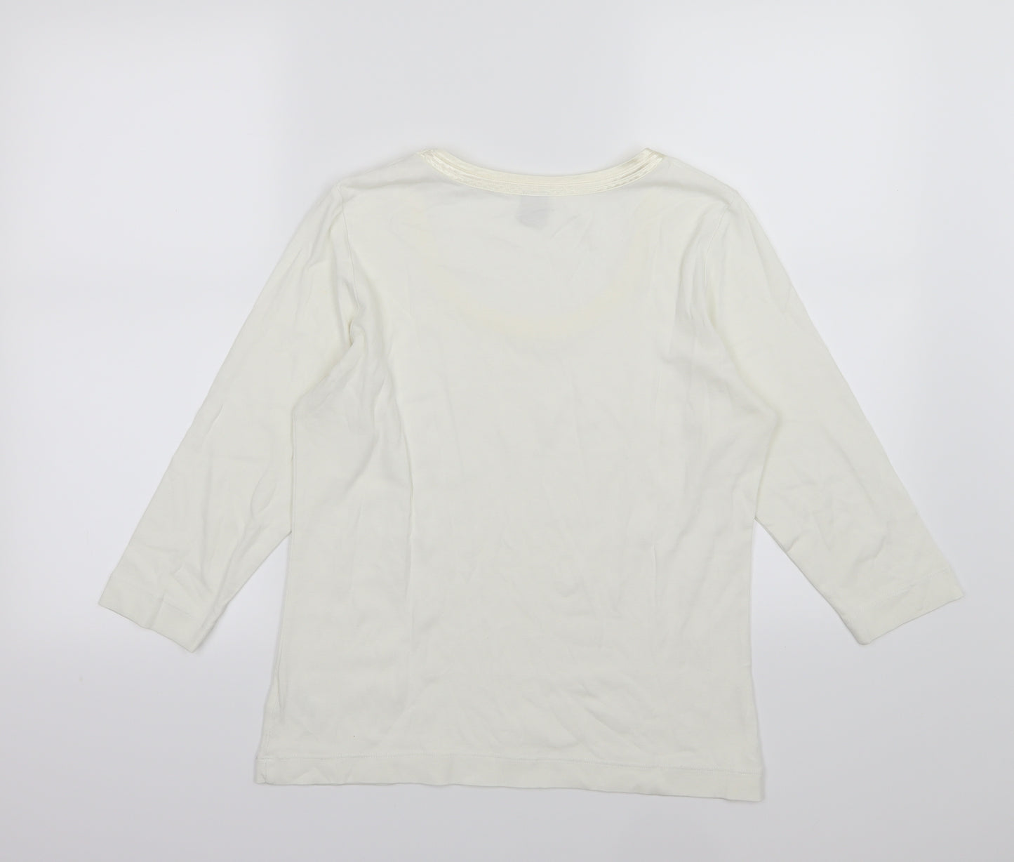 TU Womens Ivory  Jersey Basic T-Shirt Size 14