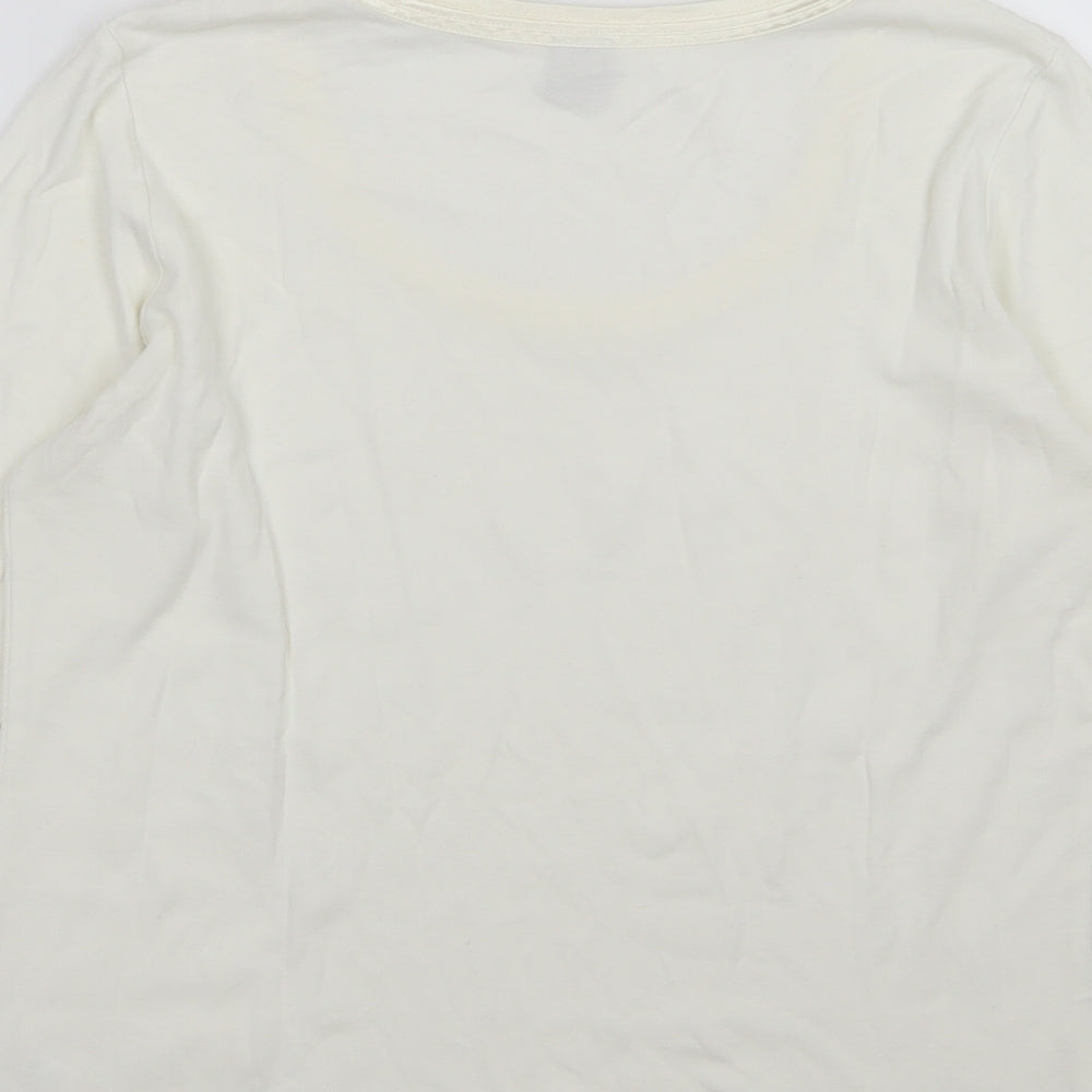 TU Womens Ivory  Jersey Basic T-Shirt Size 14