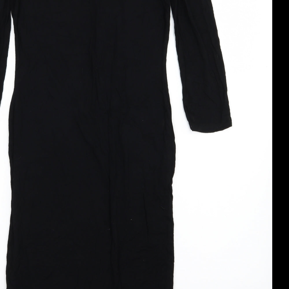 River Island Womens Black  Jersey Bodycon  Size 12