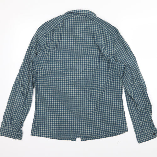 Label Lab Mens Blue Striped Woven  Button-Up Size M