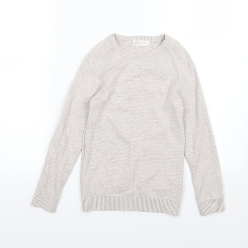 H&M Girls Beige  Knit Pullover Jumper Size 6-7 Years
