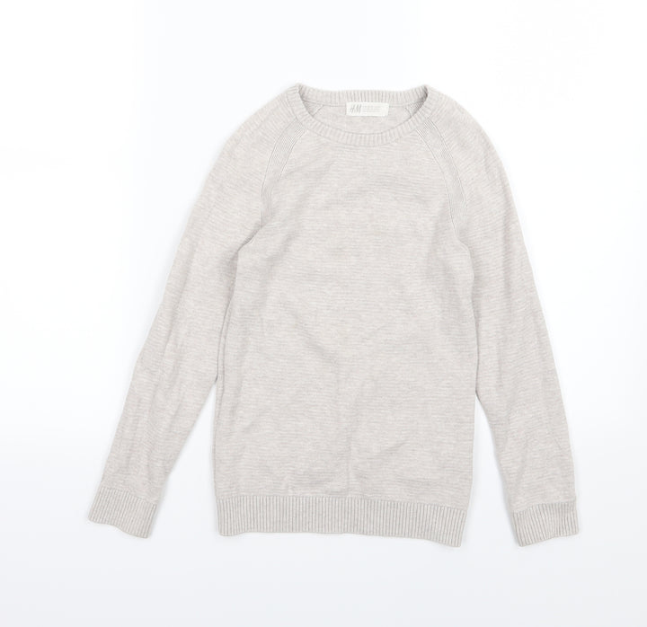 H&M Girls Beige  Knit Pullover Jumper Size 6-7 Years