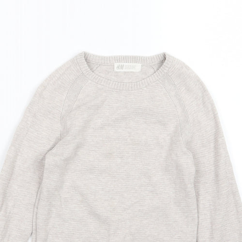 H&M Girls Beige  Knit Pullover Jumper Size 6-7 Years