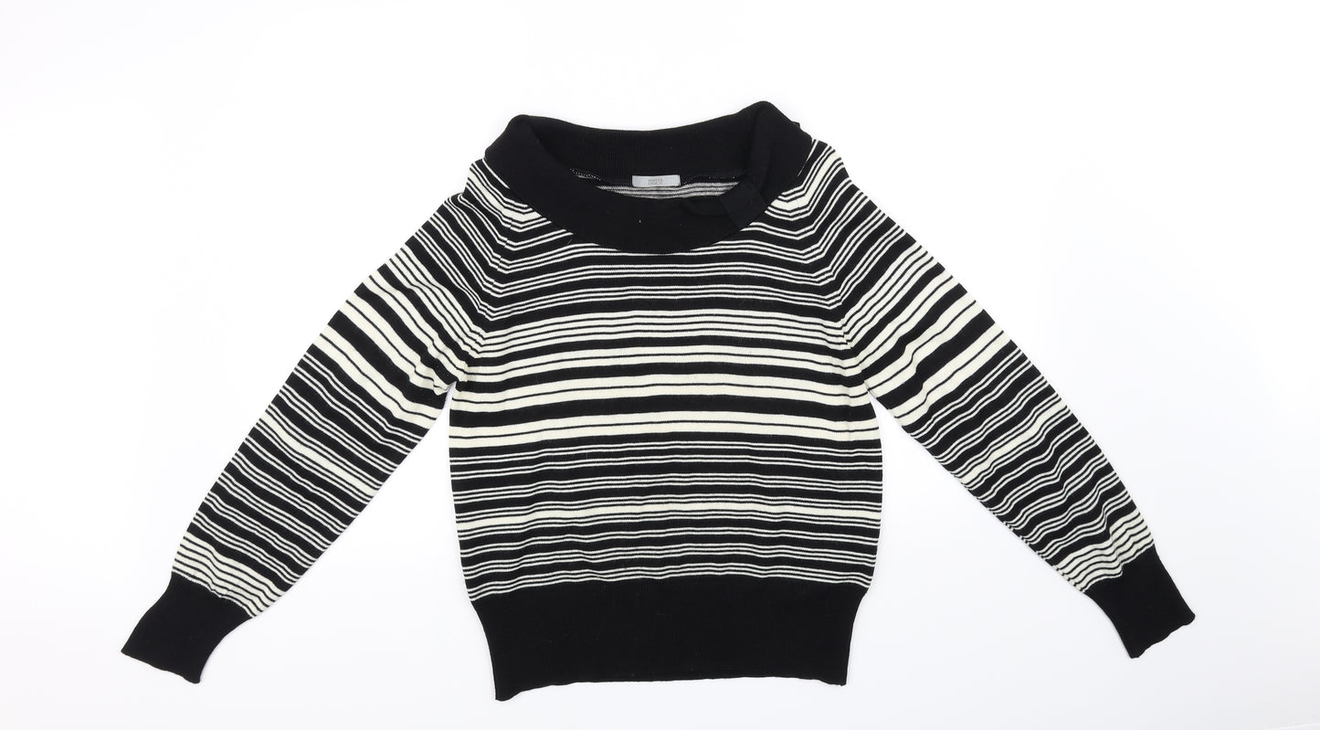 Marks and Spencer Womens Black Striped  Pullover Jumper Size 16