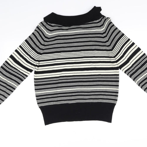 Marks and Spencer Womens Black Striped  Pullover Jumper Size 16