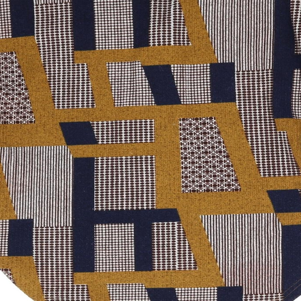 Klass Womens Yellow Geometric  A-Line  Size S