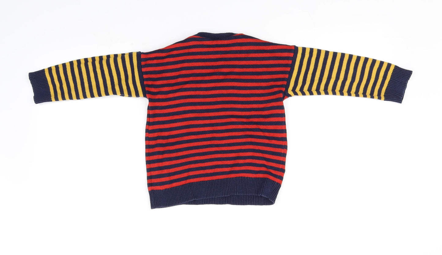 F&F Boys Blue Striped  Pullover Jumper Size 2-3 Years