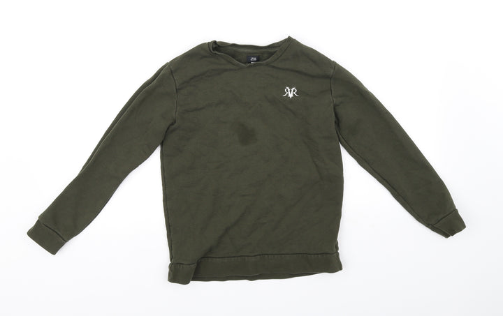 River island Boys Green Pullover Jumper Size 9-10 Years