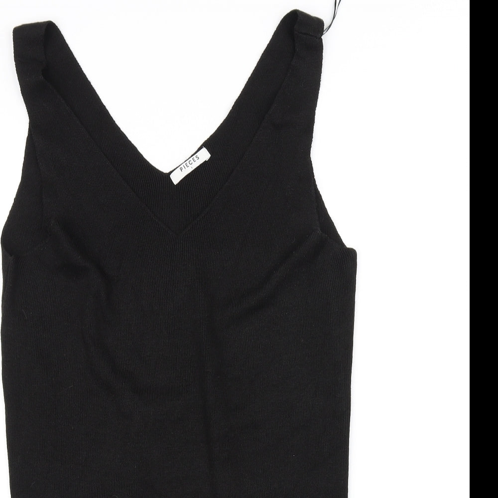 Pieces Womens Black   A-Line  Size L