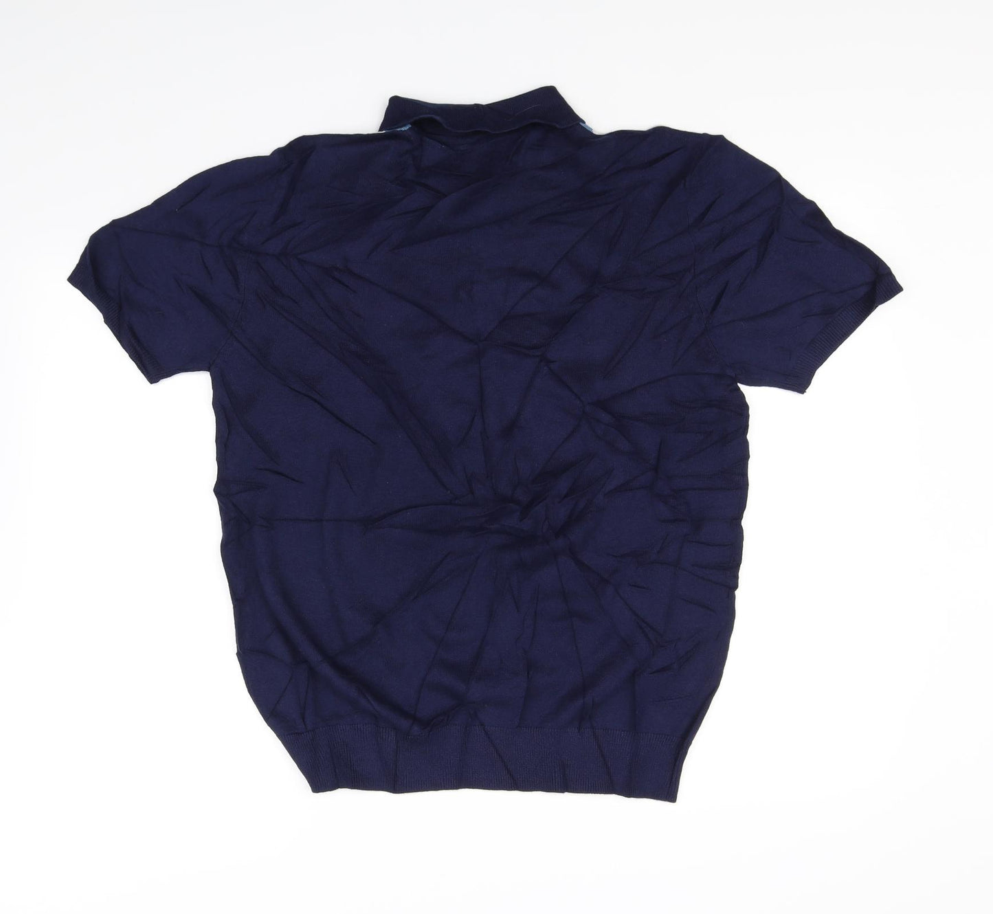 TU Mens Blue Check   Polo Size M