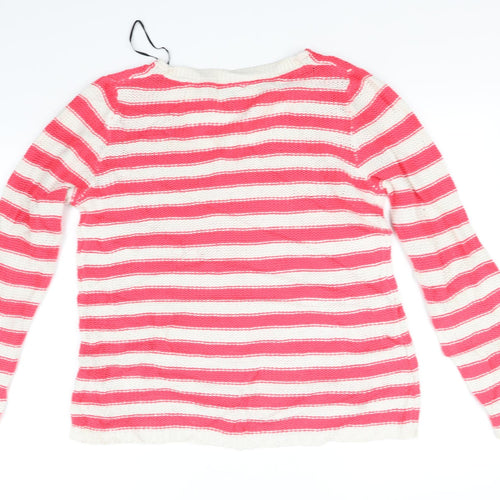 H&M Womens Red Striped  Pullover Jumper Size M