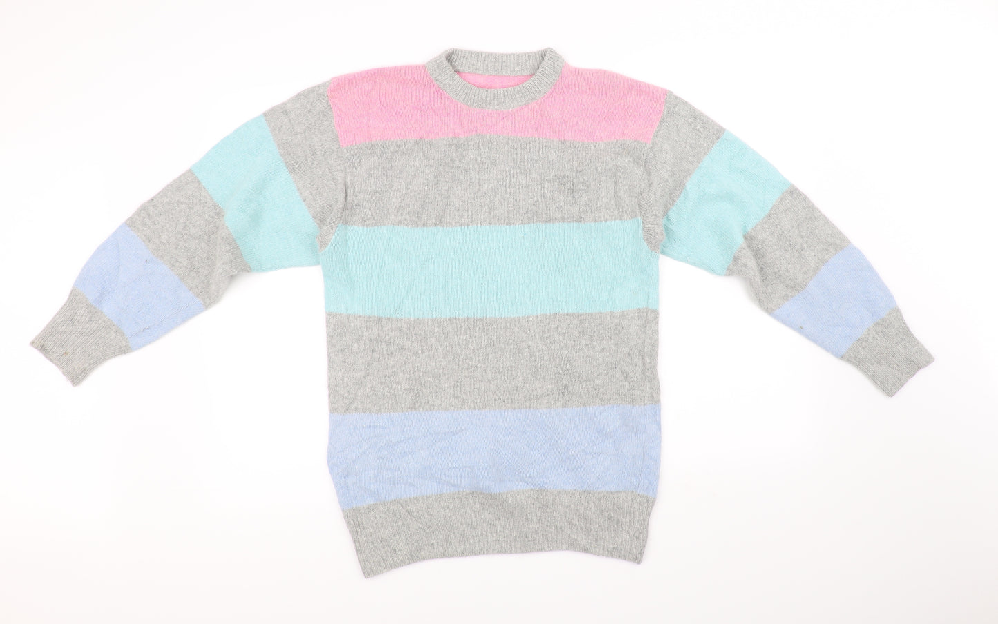 Preworn Womens Grey Striped  A-Line  Size M