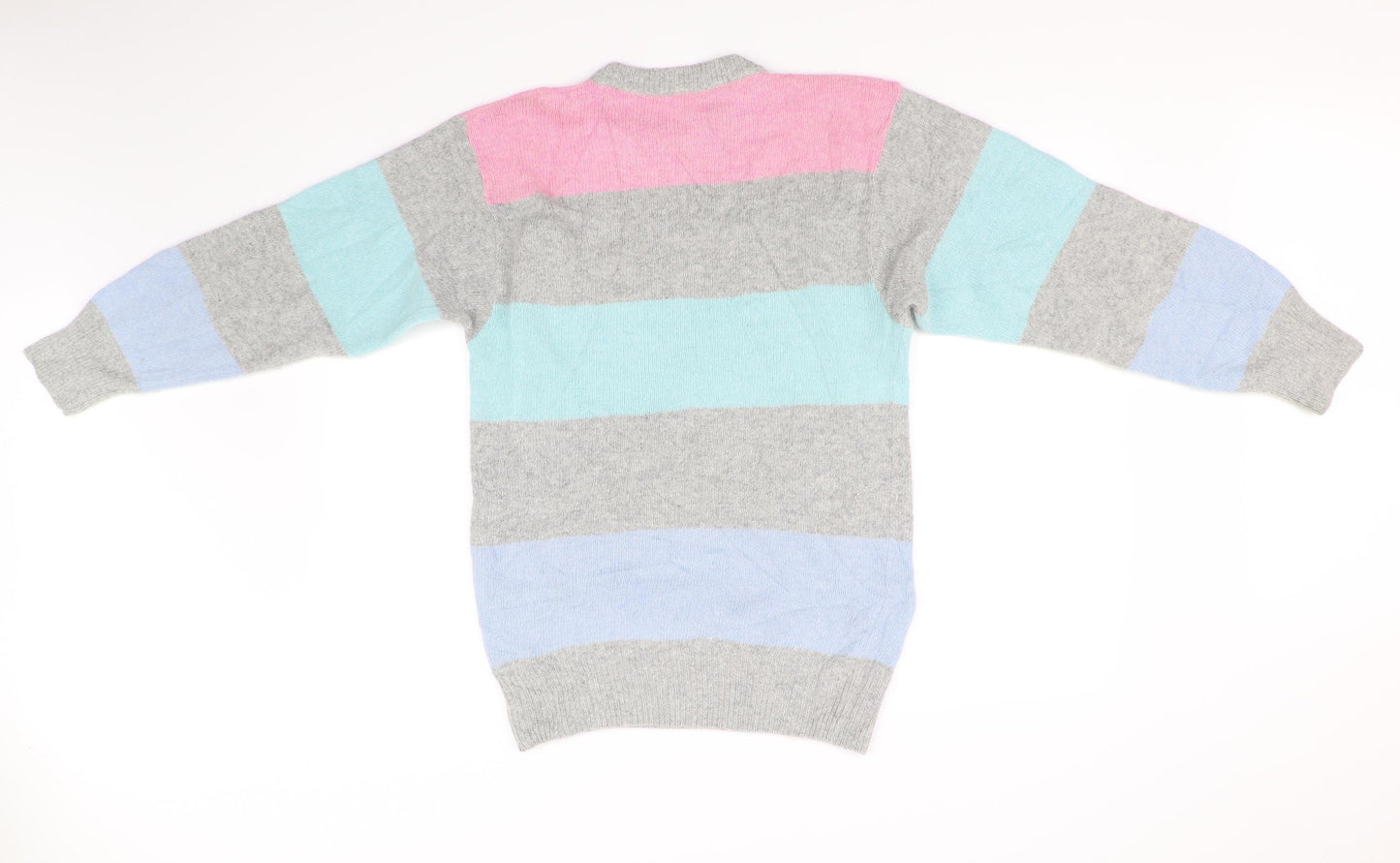 Preworn Womens Grey Striped  A-Line  Size M
