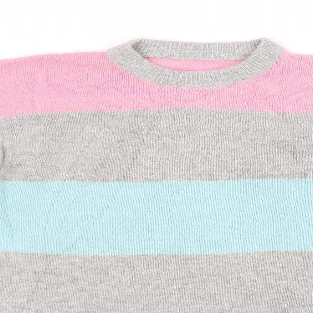 Preworn Womens Grey Striped  A-Line  Size M