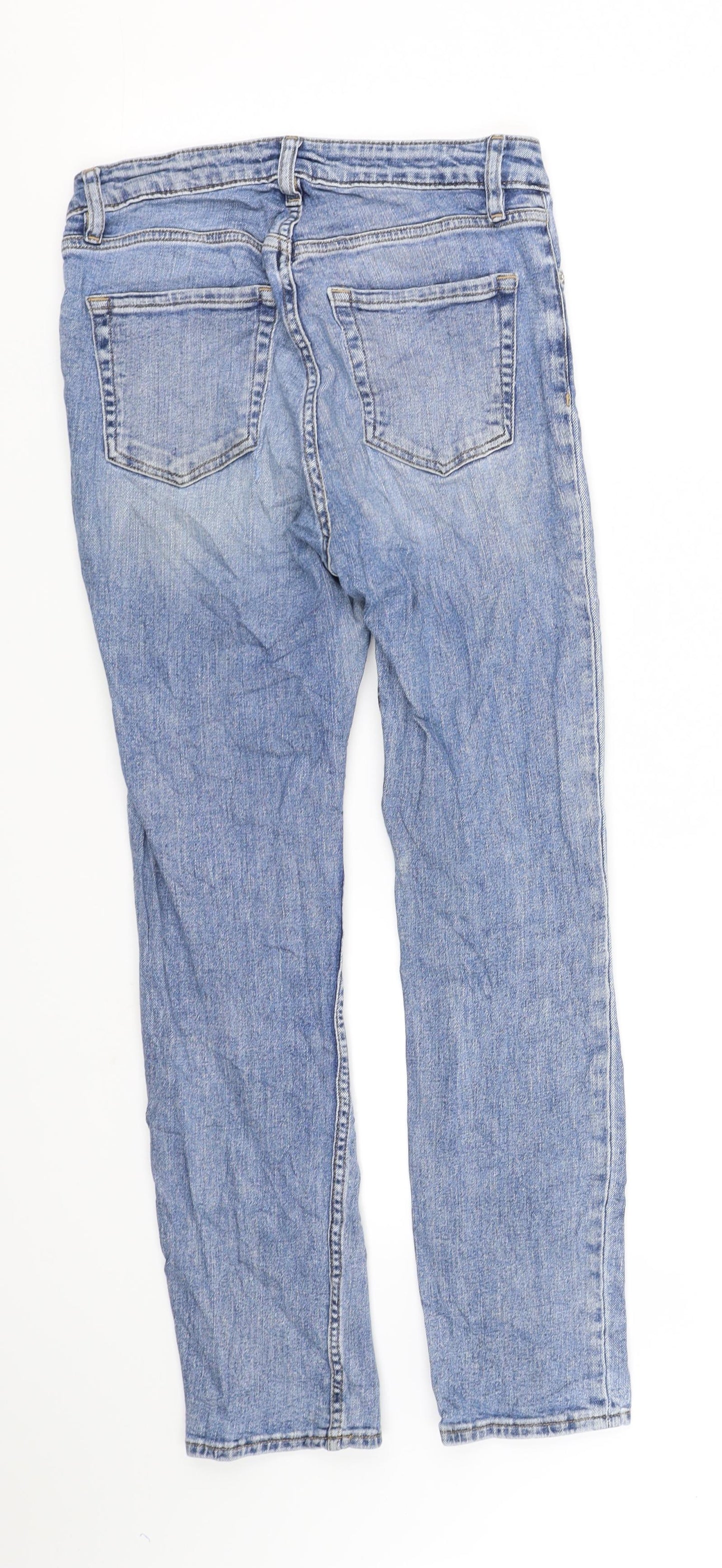H&M Womens Blue   Straight Jeans Size 8 L28 in - grass stain washable