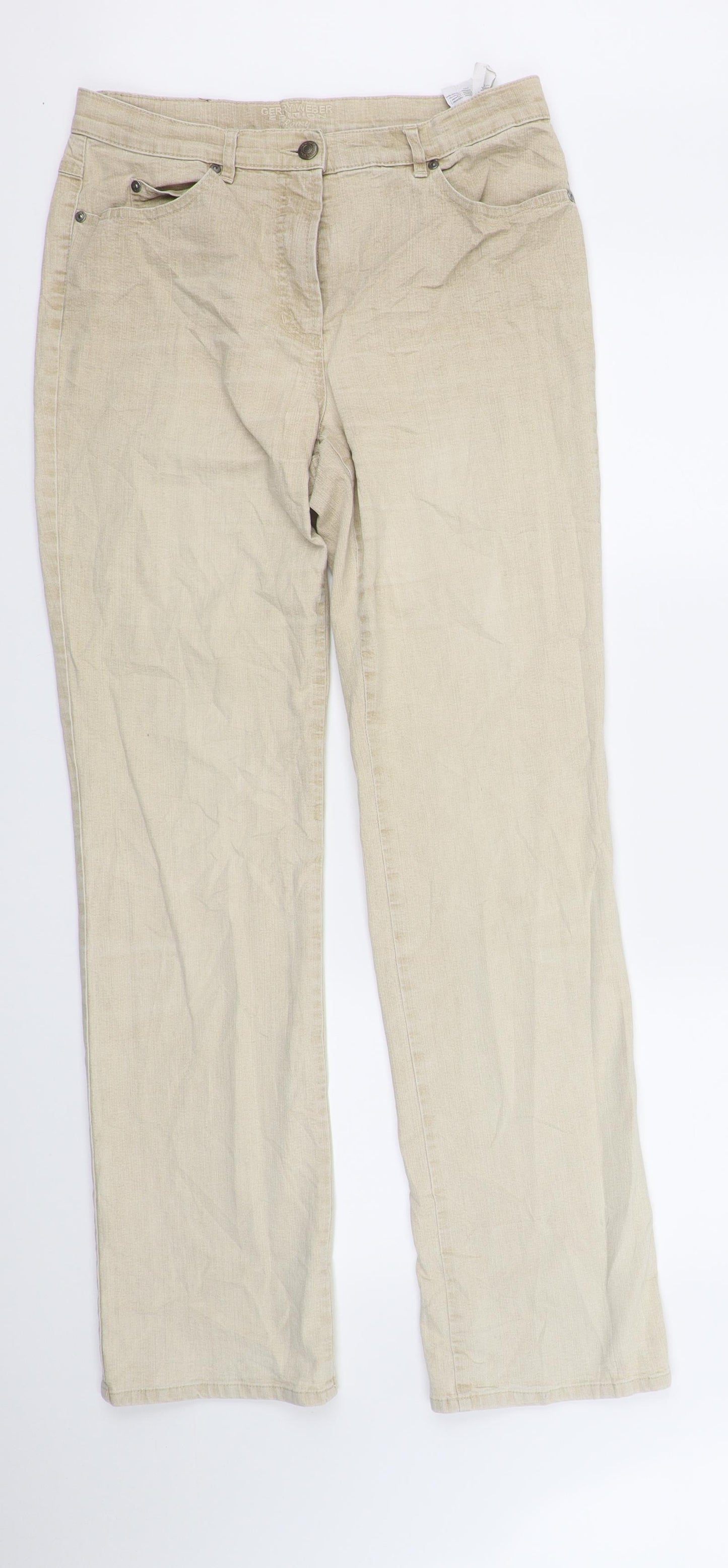 Gerry Webber Womens Beige   Trousers  Size 12 L31 in