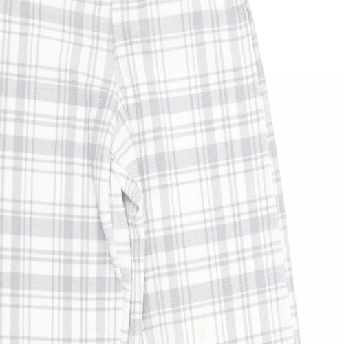 Boohoo Womens White Check  Trousers  Size 8 L32 in