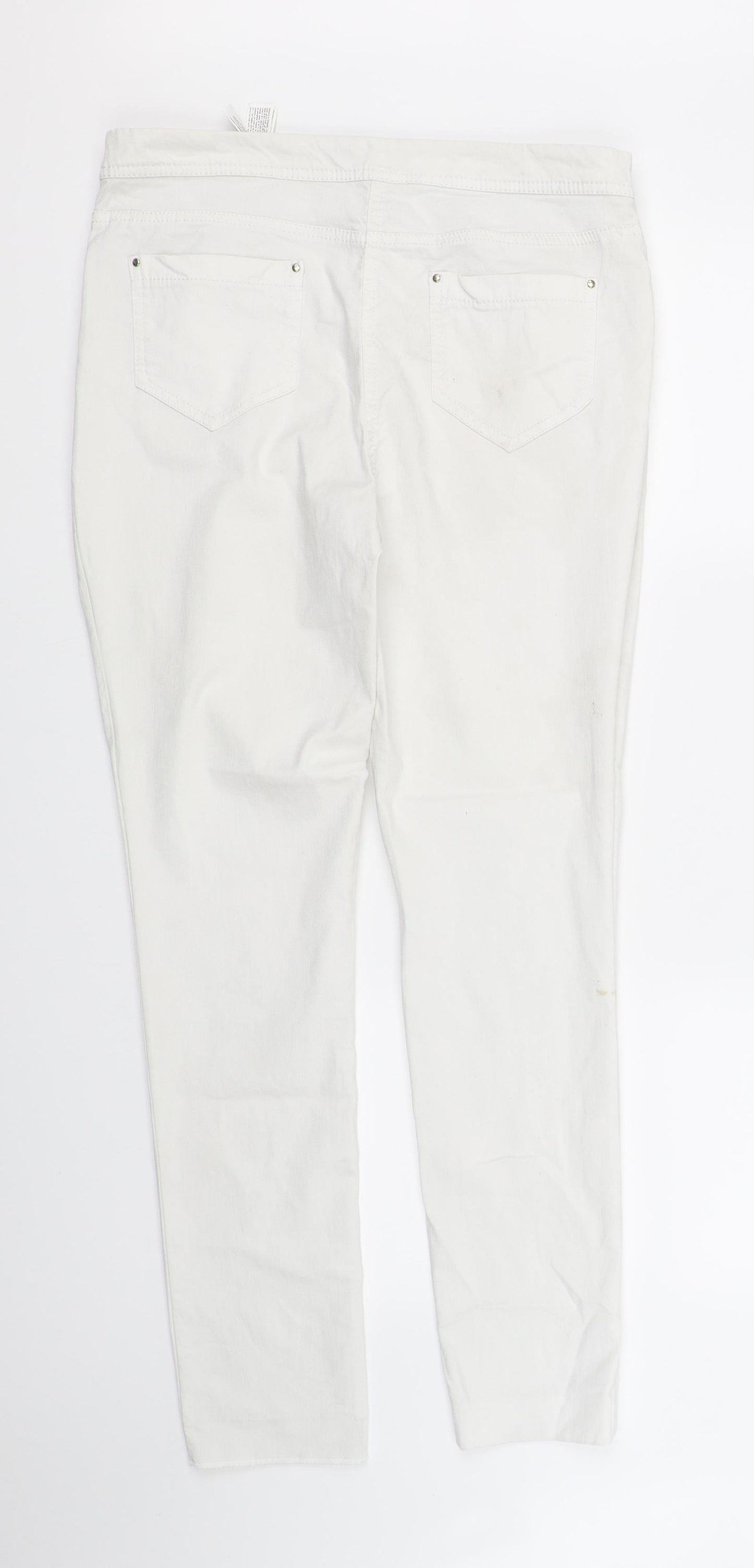 F&F Womens White   Trousers  Size 12 L32 in - mark on leg
