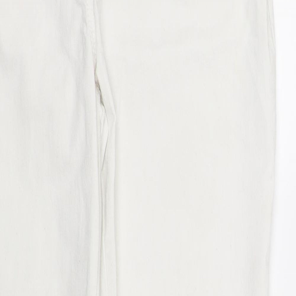 F&F Womens White   Trousers  Size 12 L32 in - mark on leg