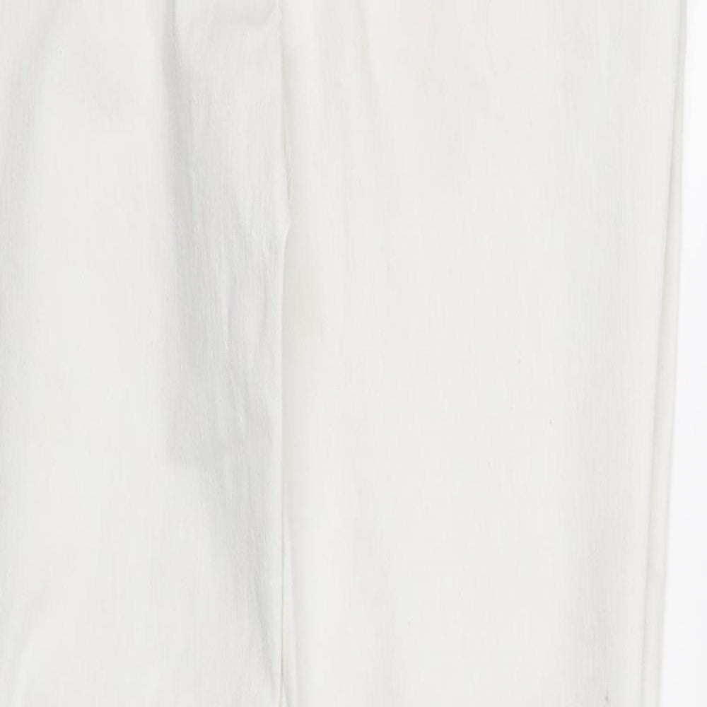 F&F Womens White   Trousers  Size 12 L32 in - mark on leg