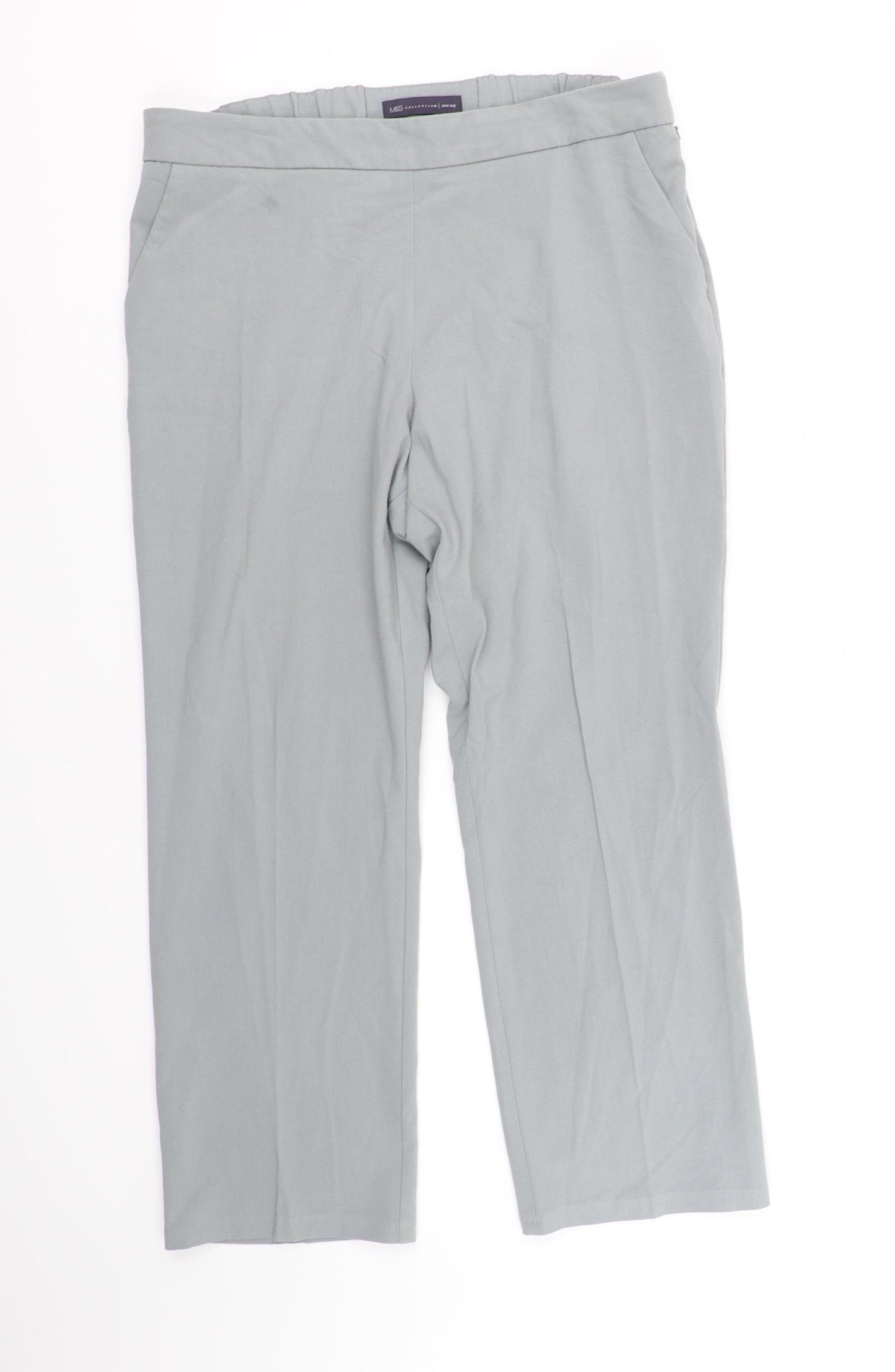 M&S Collection Womens Beige Houndstooth  Trousers  Size 14 L30 in