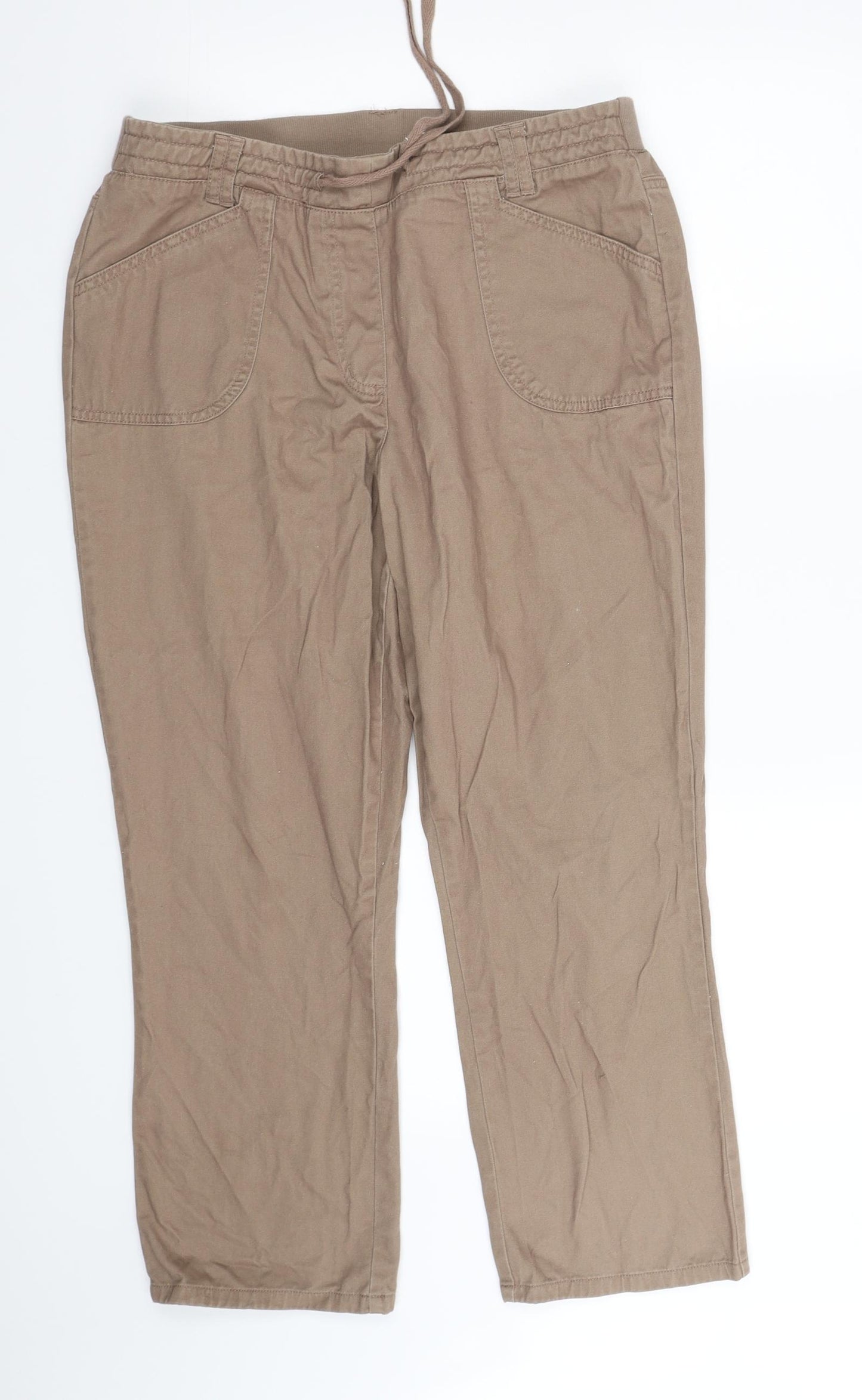 Cotton Traders Womens Brown   Trousers  Size 14 L28 in