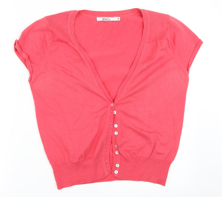 M&Co Womens Pink   Cardigan Jumper Size M