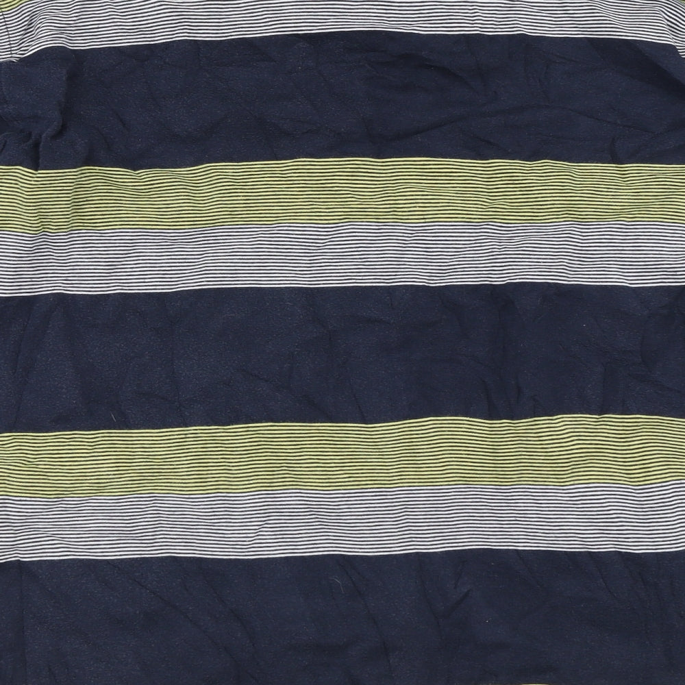 Nautica Mens Blue Striped  Pullover Sweatshirt Size XL