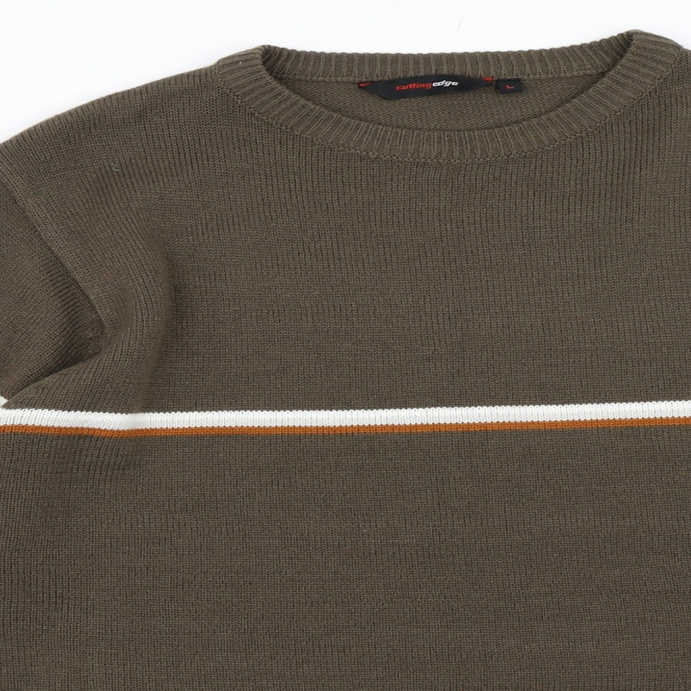 Cutting Edge Mens Brown   Pullover Jumper Size L