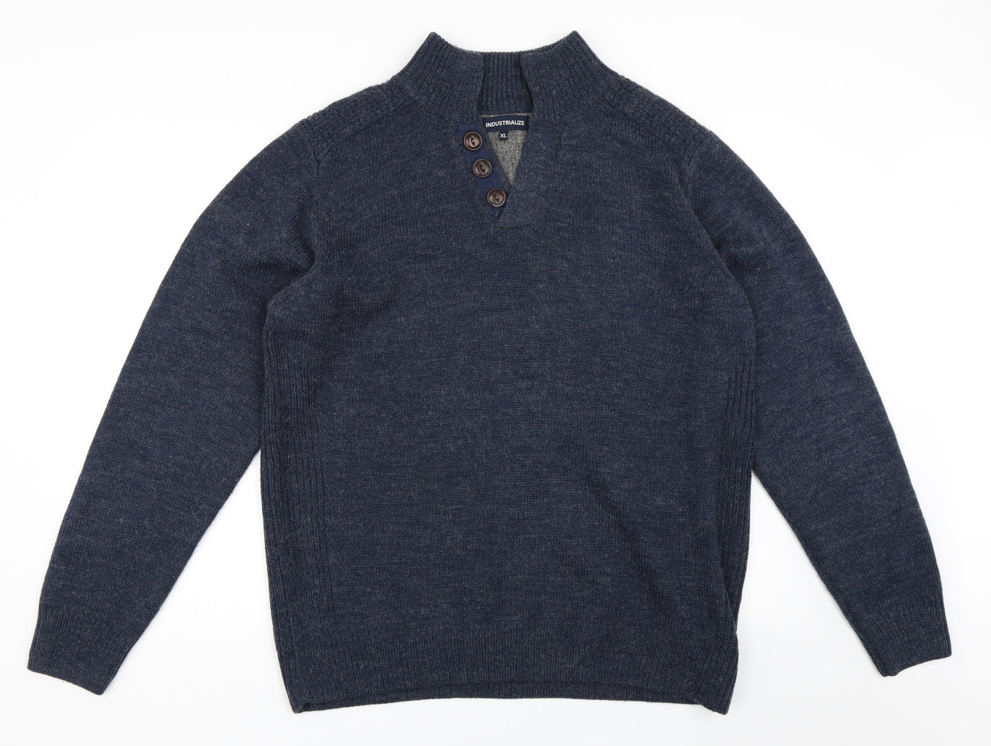Industrialize Mens Blue   Henley Jumper Size XL
