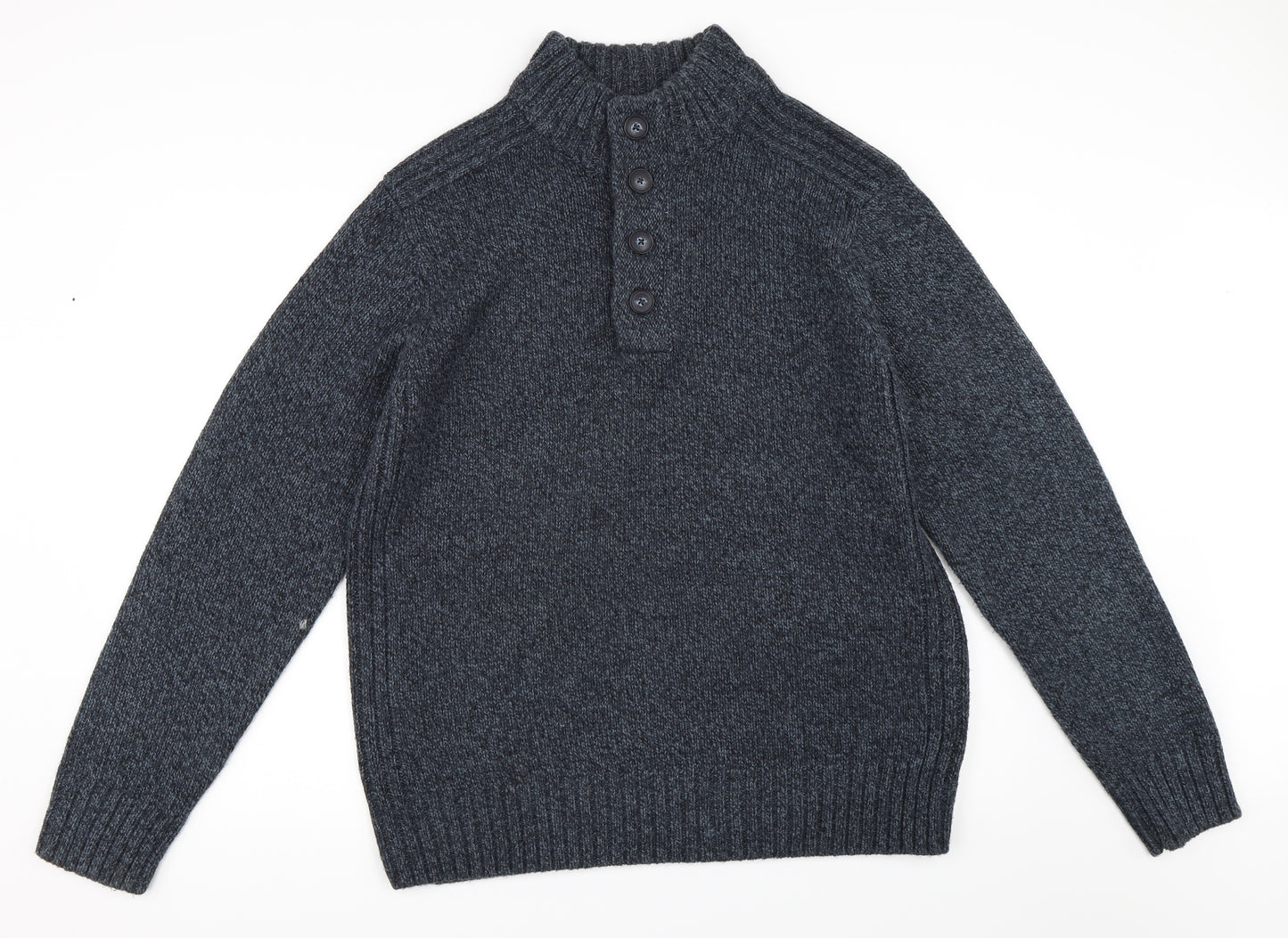 George Mens Blue   Henley Jumper Size L