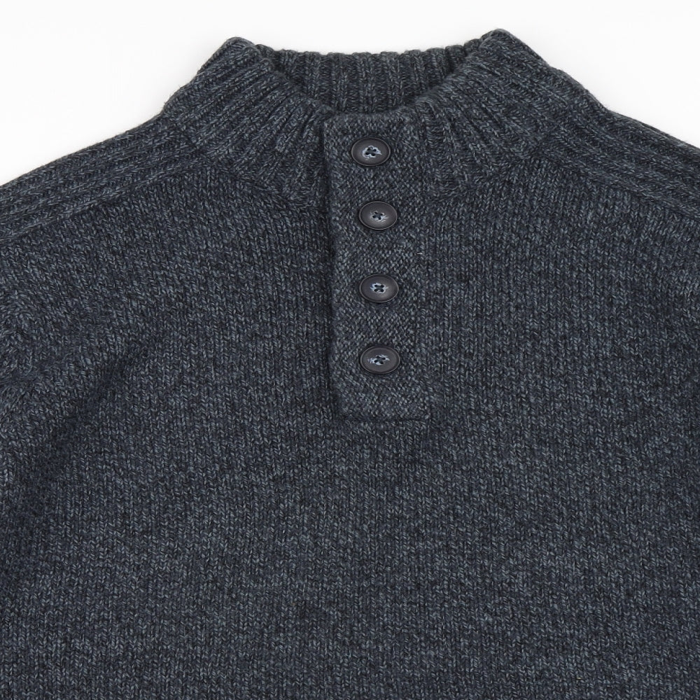 George Mens Blue   Henley Jumper Size L