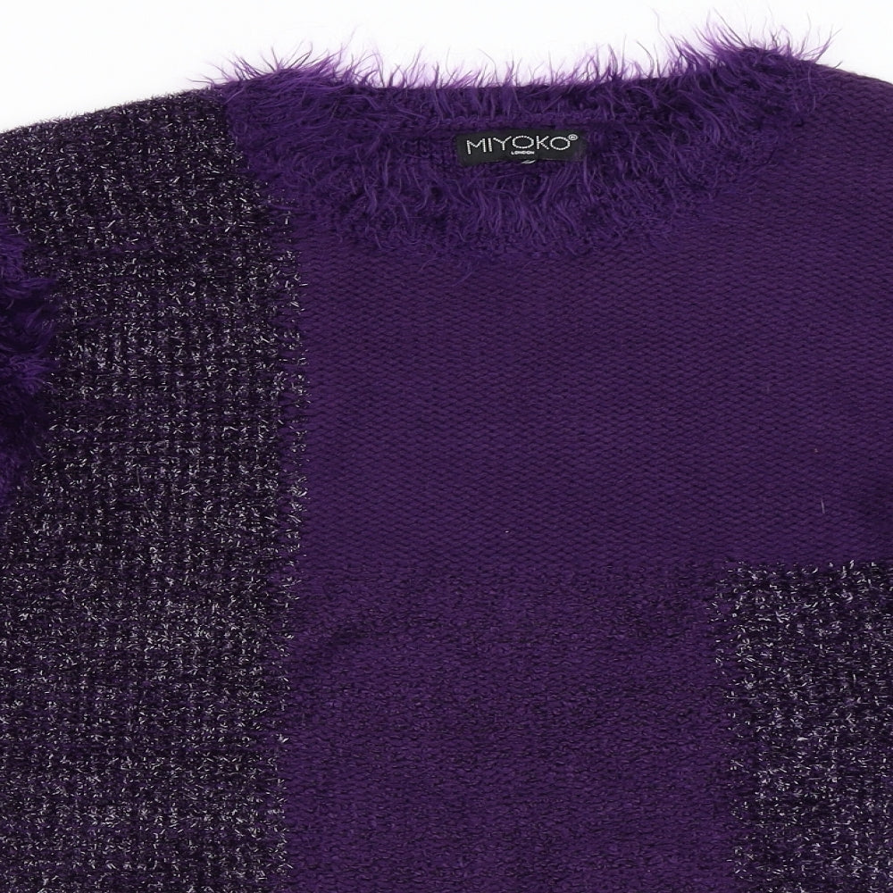 Miyoko London Womens Purple   Pullover Jumper Size L