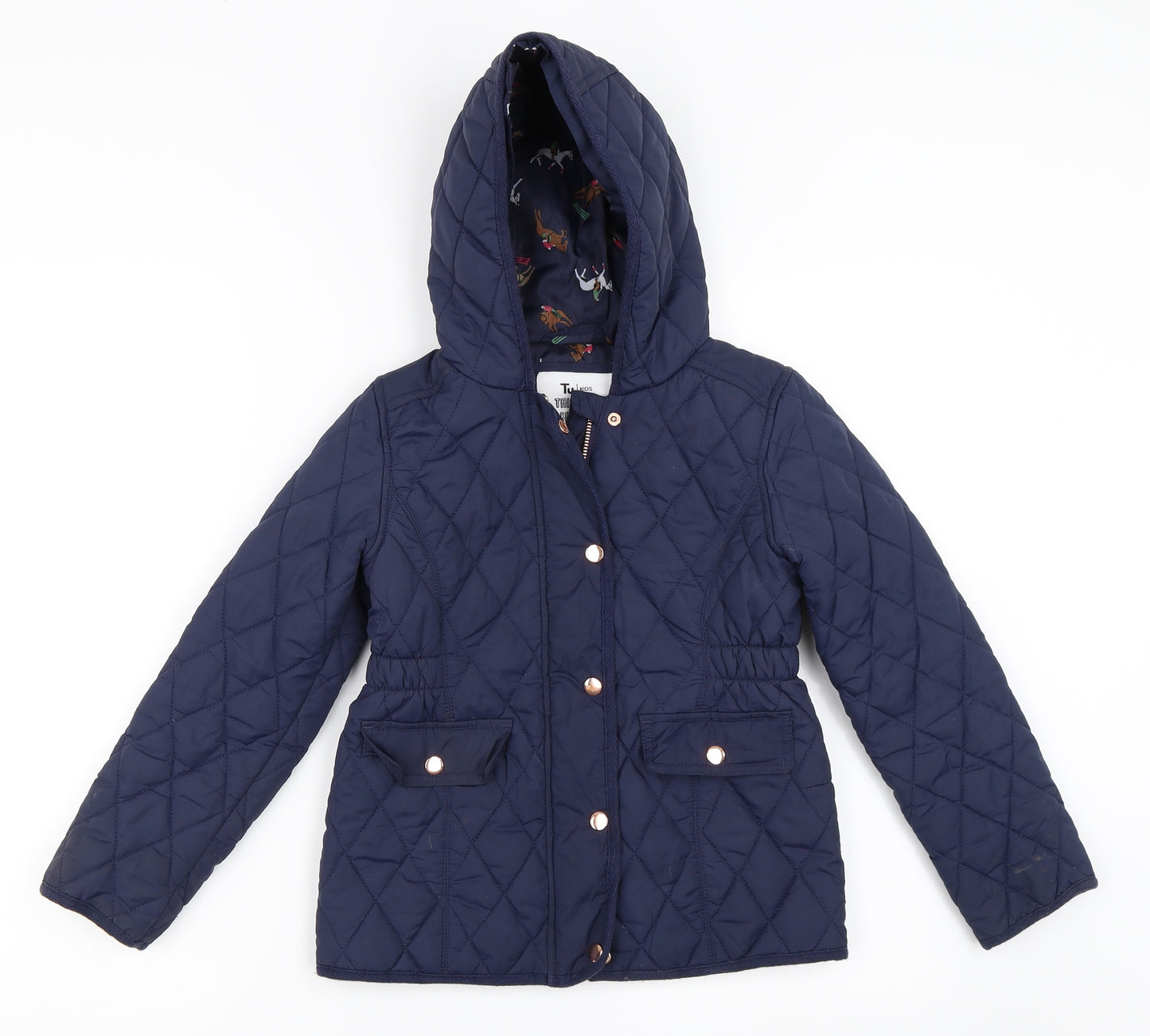 TU Girls Blue   Quilted Coat Size 7-8 Years