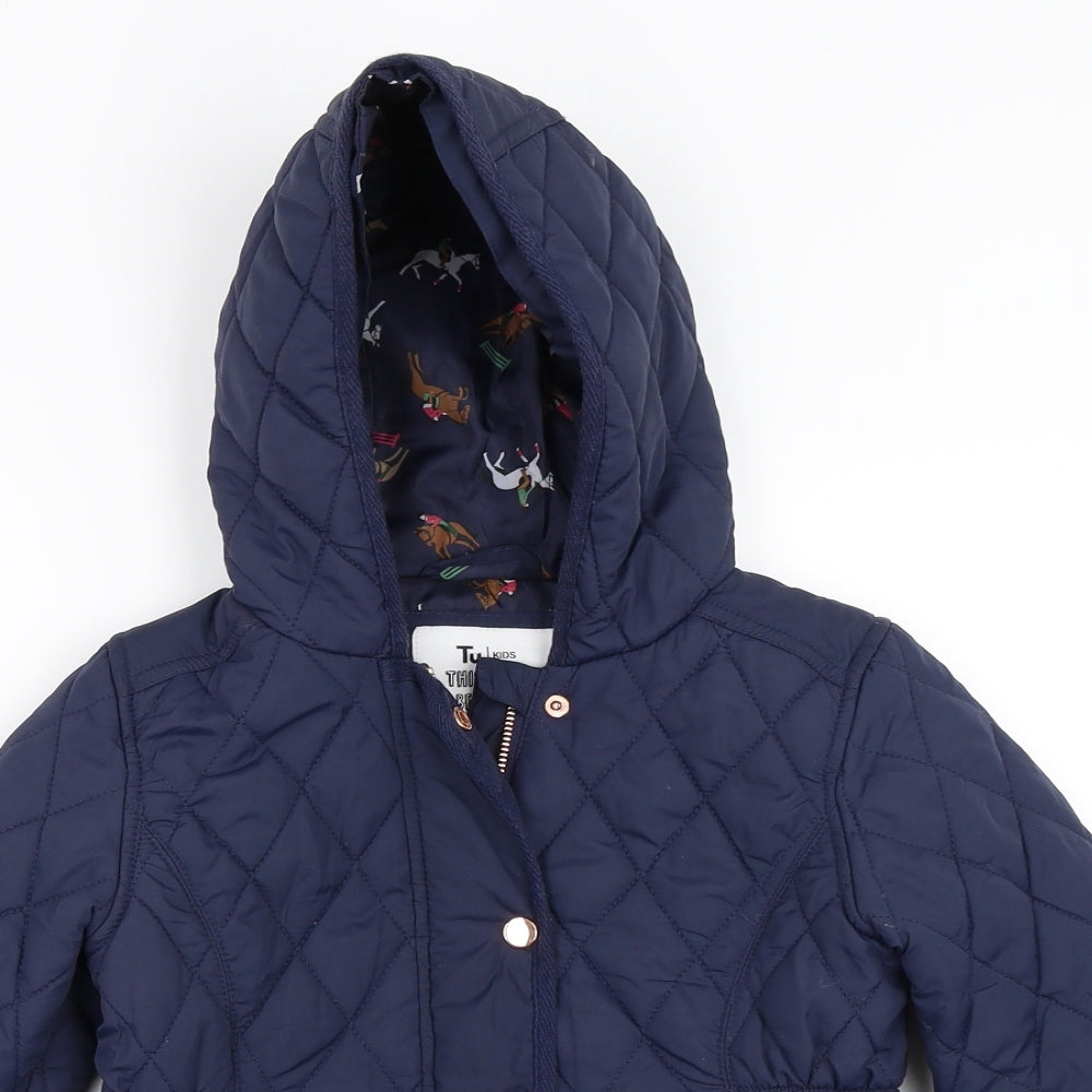 TU Girls Blue   Quilted Coat Size 7-8 Years