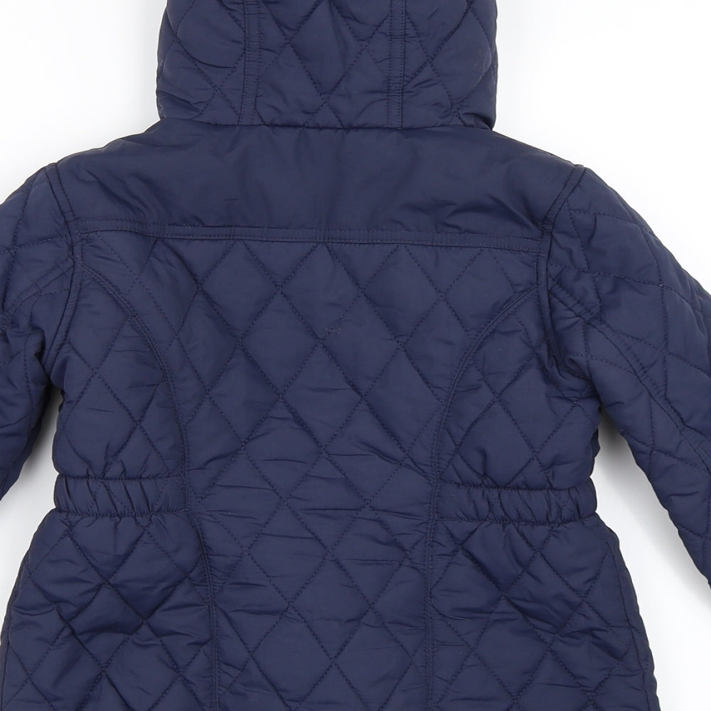 TU Girls Blue   Quilted Coat Size 7-8 Years