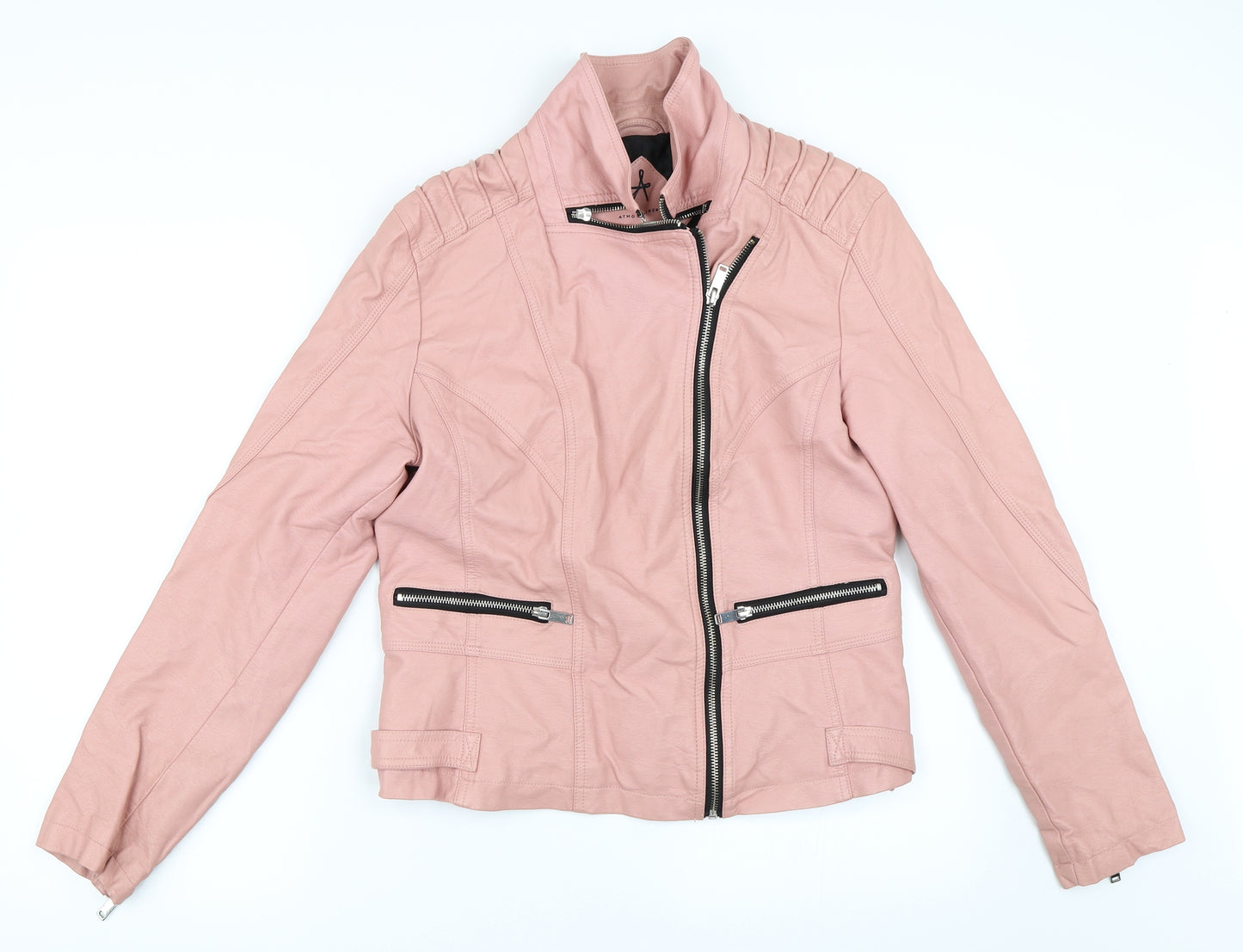 Primark Womens Pink   Biker Coat Size 14