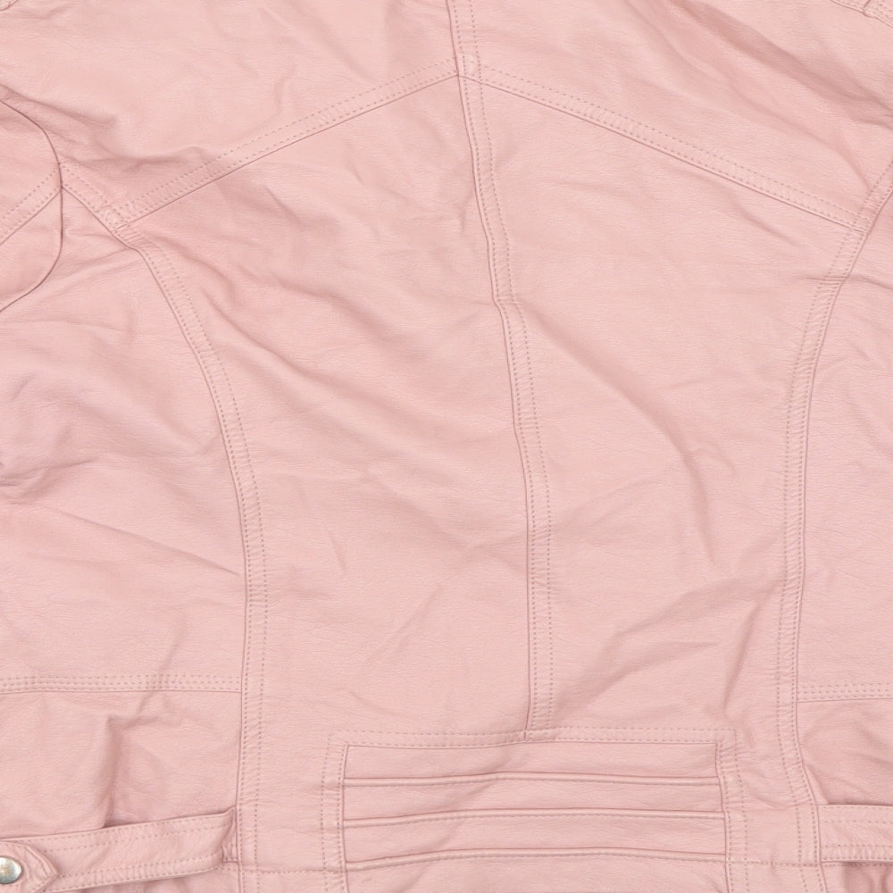 Primark Womens Pink   Biker Coat Size 14