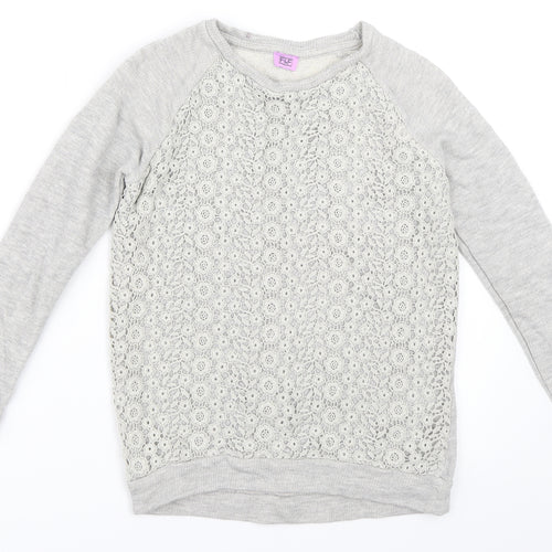 F&F Girls Grey   Pullover Sweatshirt Size 10-11 Years