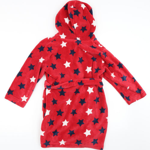 John Lewis Girls Red Solid  Top Robe Size 6 Years  - dressing gown