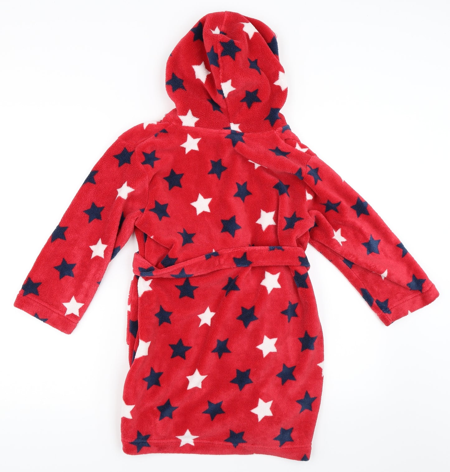 John Lewis Girls Red Solid  Top Robe Size 6 Years  - dressing gown