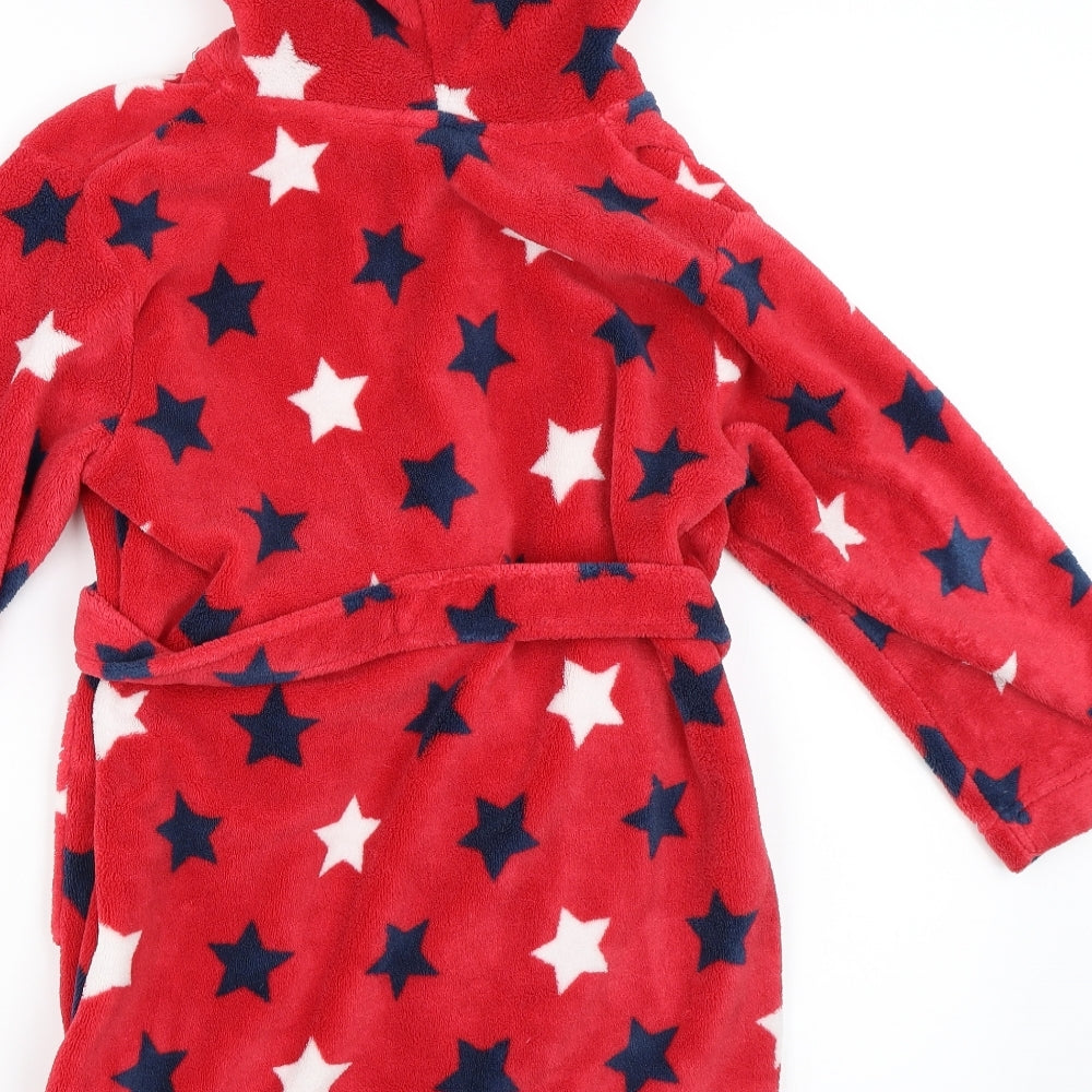 John Lewis Girls Red Solid  Top Robe Size 6 Years  - dressing gown
