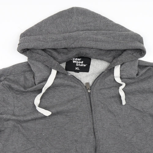 Cedar Wood State Mens Grey   Full Zip Hoodie Size XL