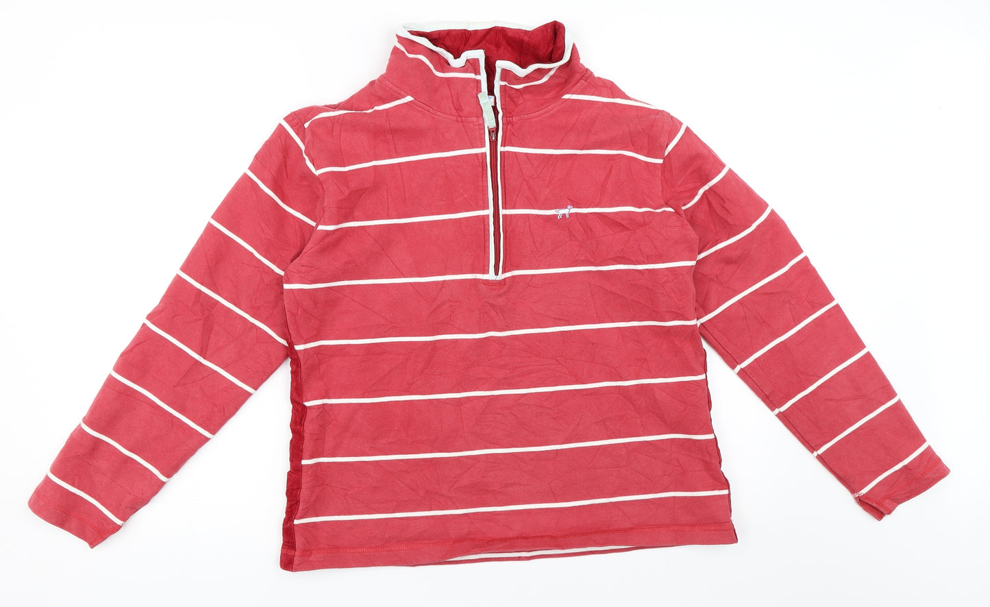 Joules Womens Pink Striped  Pullover Sweatshirt Size 16