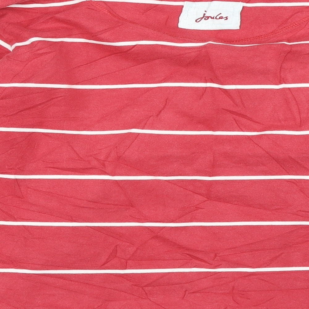 Joules Womens Pink Striped  Pullover Sweatshirt Size 16